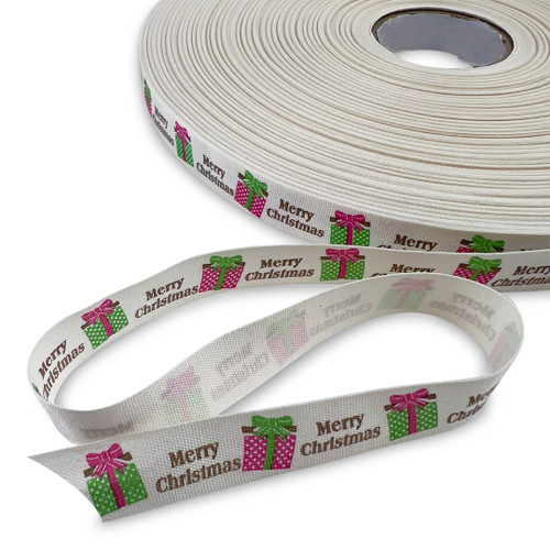 Xmas Gifts - Cotton Christmas Ribbon - 15mm x 1M
