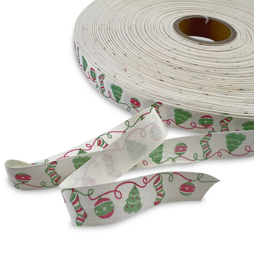 Xmas Icons - Cotton Christmas Ribbon - 15mm x 1M