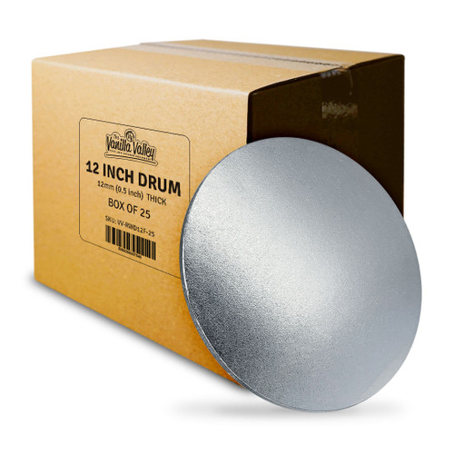 12" Round Cake Drum - Box of 25
