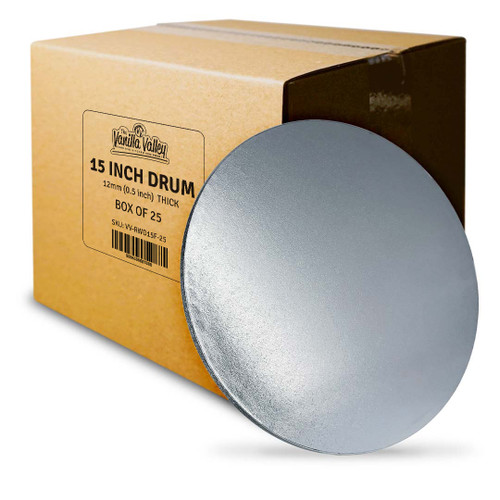 15" Round Cake Drum - Box of 25