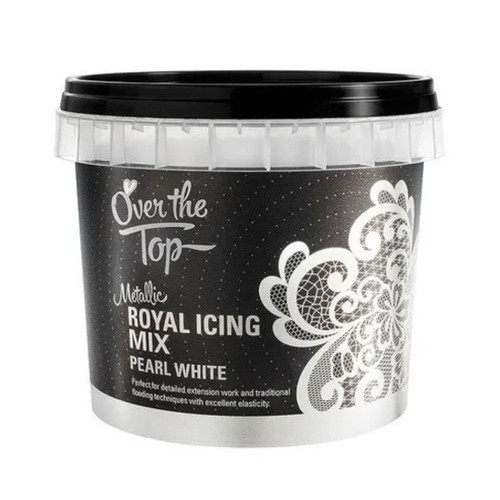 tub of Over the Top Royal Icing - Metallic Pearl White