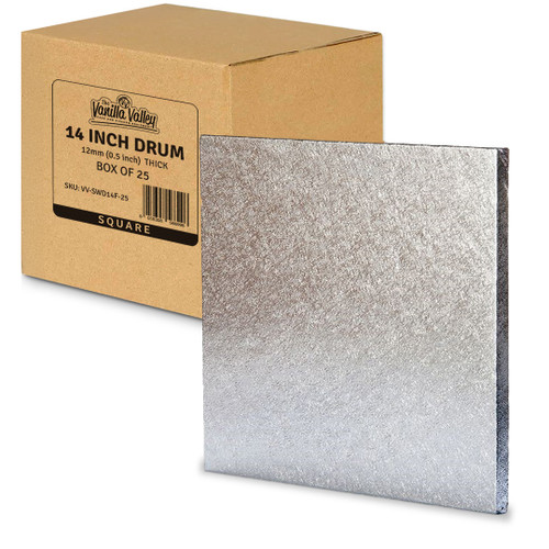 14" Square Cake Drum - Box of 25