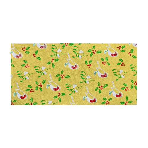 8"x 4" Gold Robin Double Thick Cake Card - Oblong