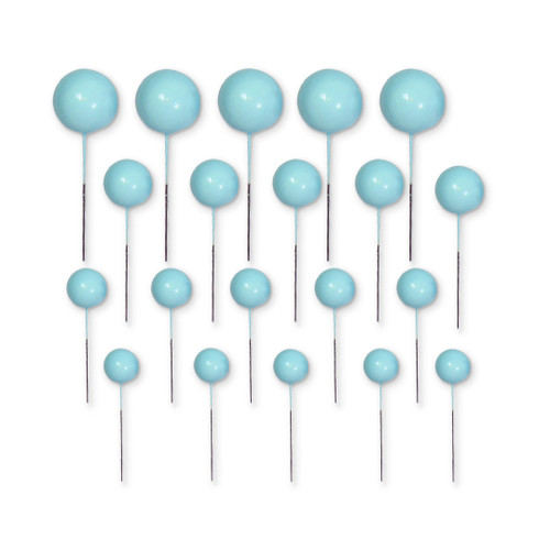 Light Blue Cake Balls Spheres - Pack of 20