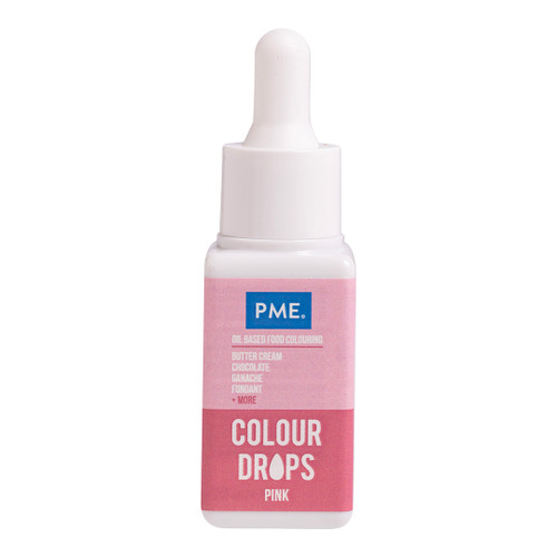 PME Colour Drops, Oil Based Colouring - Pink 20ml