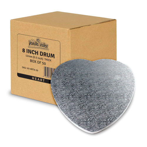 8" Heart Cake Drum - Box of 50