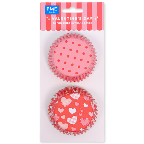 Valentines Foil Cupcake Cases - Pack of 60