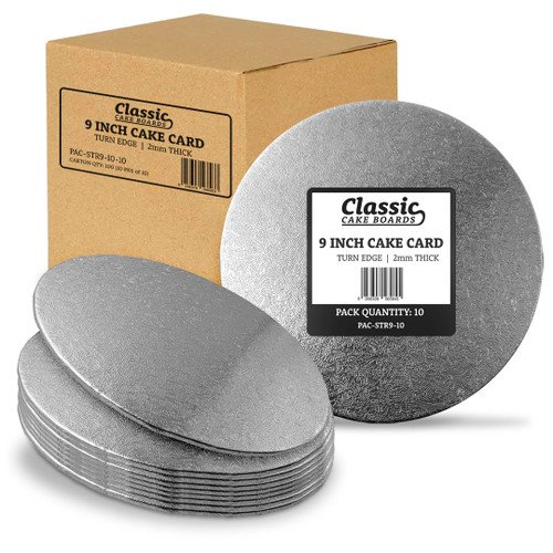 9" Round Turn Edge Cake Card (2mm Thick) - Box of 50