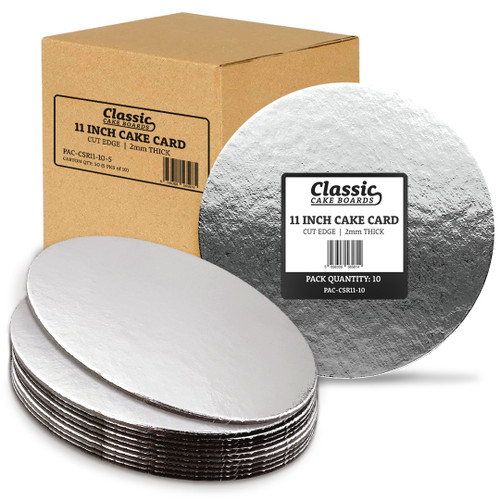 11" Round Cut Edge Cake Card (2mm Thick) - Box of 50