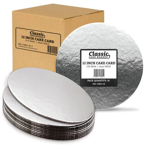 12" Round Cut Edge Cake Card (2mm Thick) - Box of 50