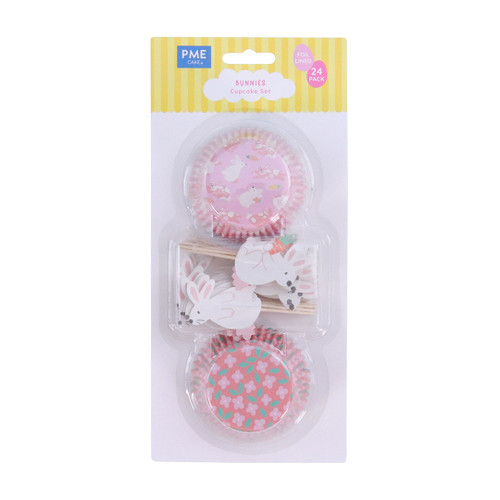 Easter Bunny Cupcake Cases & Toppers - Pack of 24