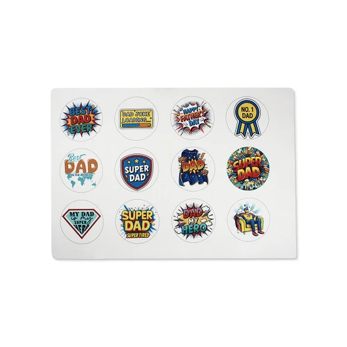 a4 sheet of edible cake toppers - superhero dad