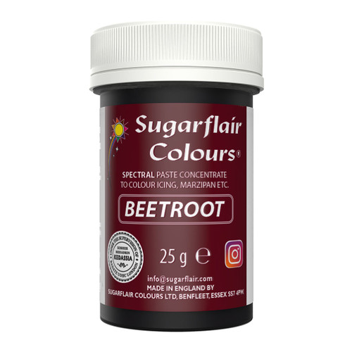 single pot of beetroot food colour paste by Sugarflair