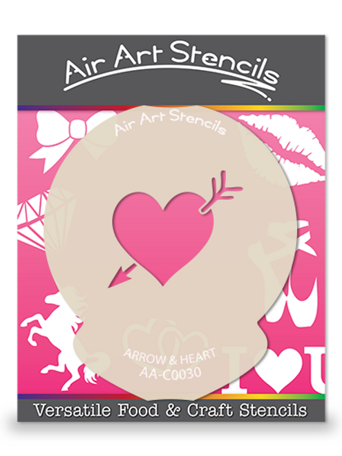 Valentines Arrow & Heart Cupcake Stencil