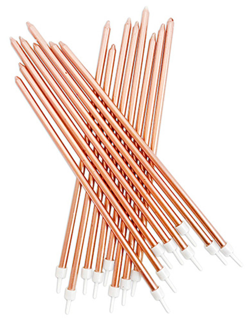 Extra Tall Candles - Metallic Rose Gold Extra Tall Candles - Metallic Rose Gold