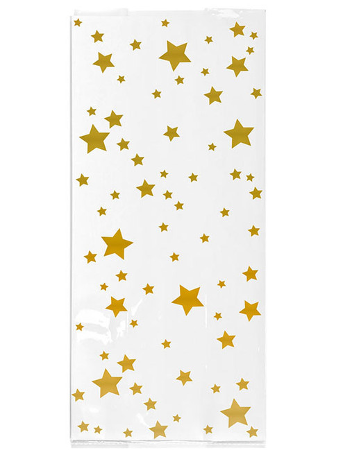 Gold Stars Cello Treat Bags - Pack of 20