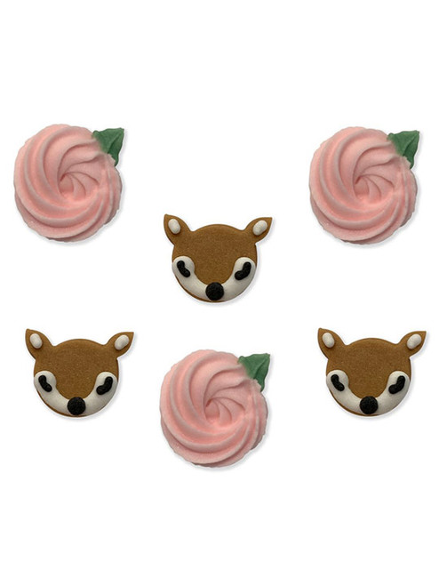 Deer and Flower Edible Decorations