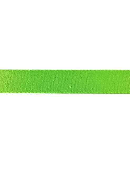 Fluorescent Green - Double Sided Satin Ribbon - 25mm x 20 Metres