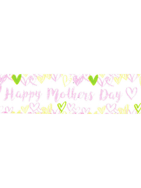 Happy Mothers Day Love Ribbon - 25mm x 25 Metres