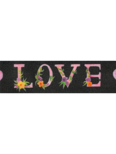 Love Ribbon 25mm - Black - 25mm x 25 Metres