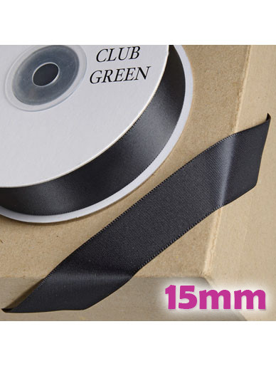 Double Sided Satin Ribbon 15mm Black