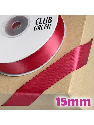 Double Sided Satin Ribbon 15mm Burgundy
