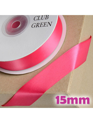 Double Sided Satin Ribbon 15mm Fucshia