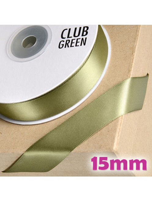 Double Sided Satin Ribbon 15mm Moss Green