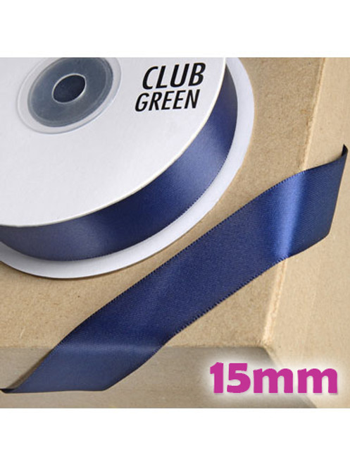 Double Sided Satin Ribbon 15mm Navy Blue