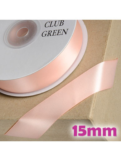 Double Sided Satin Ribbon 15mm Peach