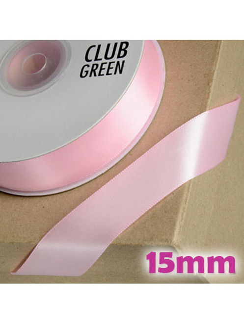 Double Sided Satin Ribbon 15mm Pink