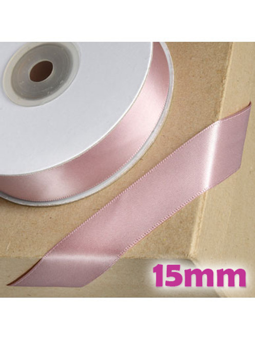 Double Sided Satin Ribbon 15mm Taupe