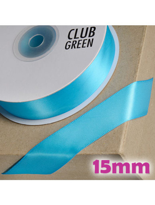 Double Sided Satin Ribbon 15mm Turquoise