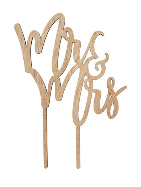 'Mr & Mrs' Wooden Cake Topper