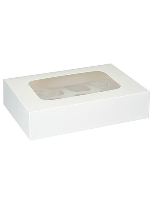 12 White Cupcake Box - Single Pack