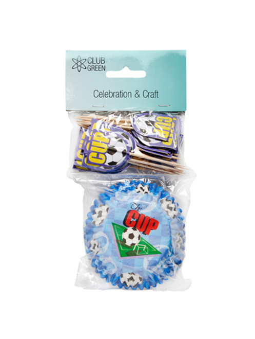 Football Cupcake Cases & Picks in Blue