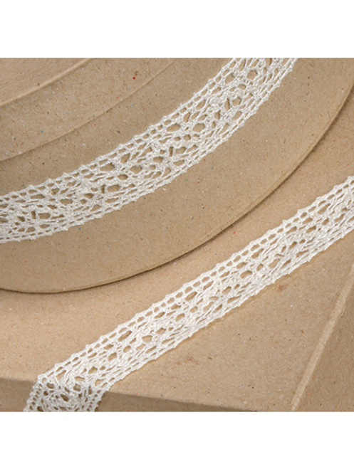 Cotton Lace Trim Ribbon - Ivory - 25mm x 10m