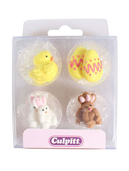 Easter Chick, Egg and Rabbit - Edible Decorations - Pack of 12