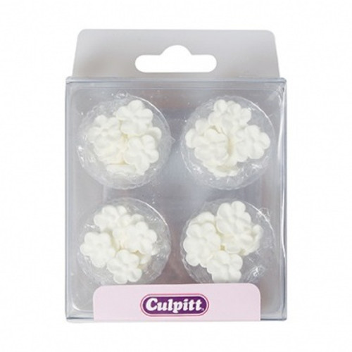 White Mini Blossoms Flowers - Edible Decorations - Pack of 48