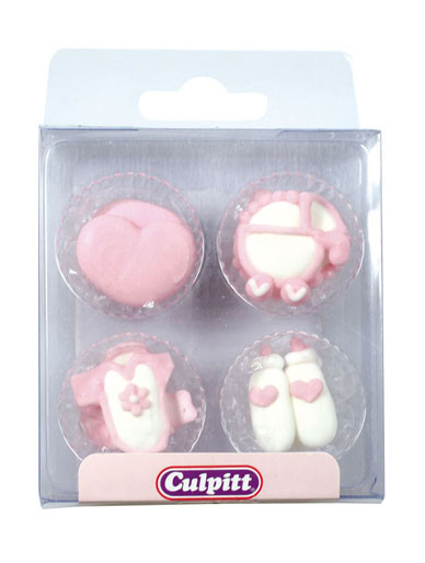 Girls Christening - Edible Decorations - Pack of 12