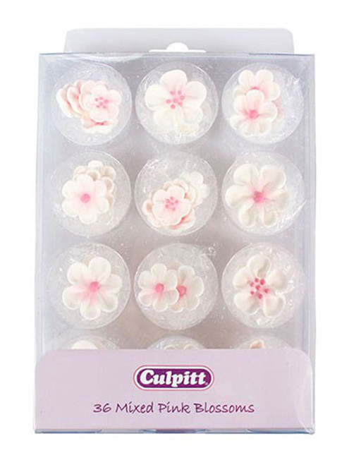 Pink Blossoms - Edible Decorations - Pack of 36