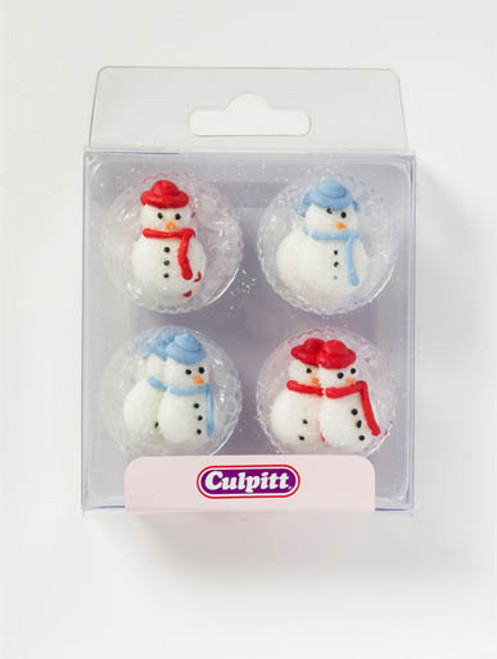 Snowman Christmas - Edible Decorations - Pack of 12