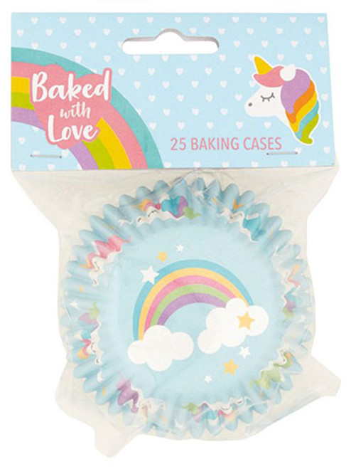Unicorn - Baked with Love Foil Lined Baking Cupcake Cases - Pack 25