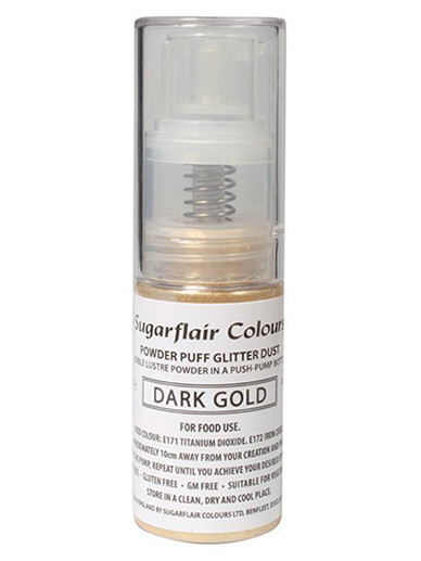 Sugarflair Powder Puff Glitter Non-Aerosol Spray Dark Gold