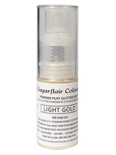 Sugarflair Powder Puff Glitter Non-Aerosol Spray Light Gold
