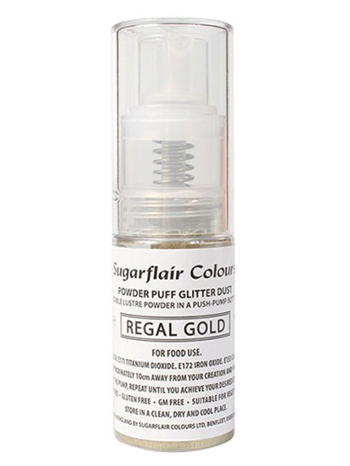 Sugarflair Powder Puff Glitter Non-Aerosol Spray - Regal Gold