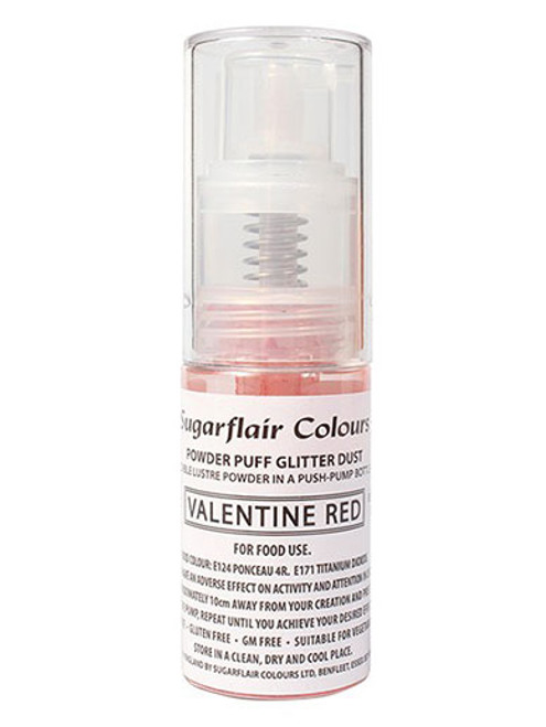 Sugarflair Powder Puff Glitter Non-Aerosol Spray - Valentine Red