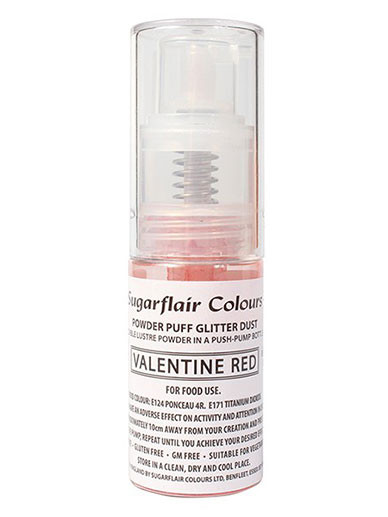 Sugarflair Powder Puff Glitter Non-Aerosol Spray Valentine Red
