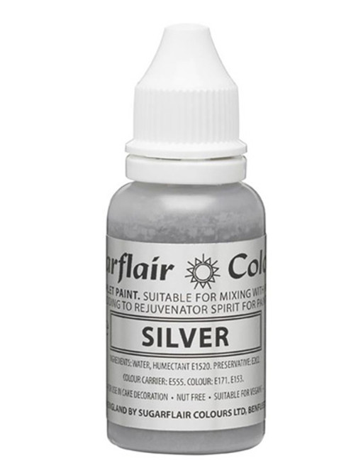 Sugarflair Edible Droplet Paint - Silver