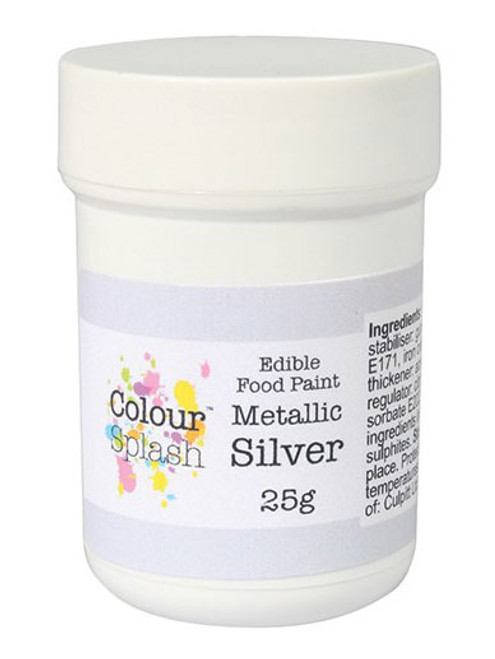 Colour Splash Edible Food Paint - Metallic Silver